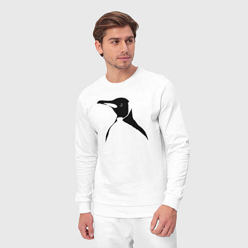 Мужской костюм Пингвин в профиль трафарет / Белый – фото 3