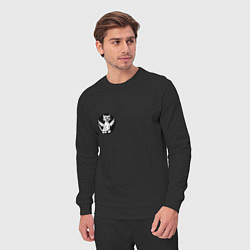 Костюм хлопковый мужской Котодракон, цвет: черный — фото 2