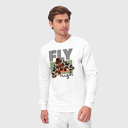 Костюм хлопковый мужской Fly high moth, цвет: белый — фото 2