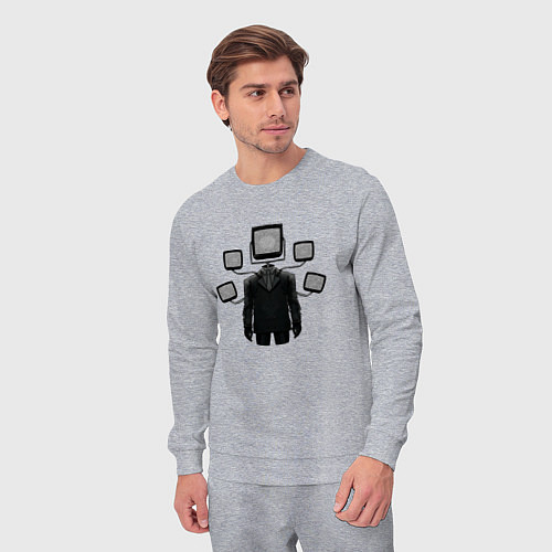 Мужской костюм Skibidi toilet TVman / Меланж – фото 3