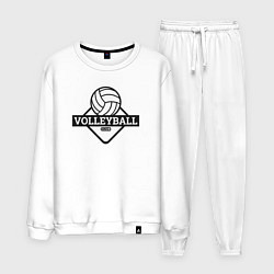 Костюм хлопковый мужской Volleyball club, цвет: белый