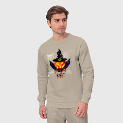 Костюм хлопковый мужской Scary looking pumpkin with big swords, цвет: миндальный — фото 2