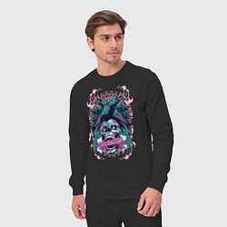 Костюм хлопковый мужской Anarchy skull punk, цвет: черный — фото 2