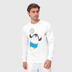 Костюм хлопковый мужской Пингвин волейболист, цвет: белый — фото 2
