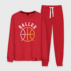 Костюм хлопковый мужской Baller, цвет: красный