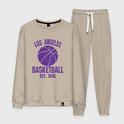 Костюм хлопковый мужской Basketball Los Angeles, цвет: миндальный