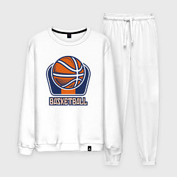 Костюм хлопковый мужской Style basketball, цвет: белый