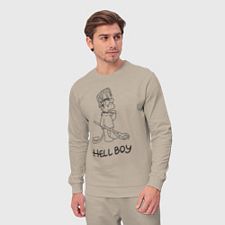 Костюм хлопковый мужской Bart hellboy Lill Peep, цвет: миндальный — фото 2