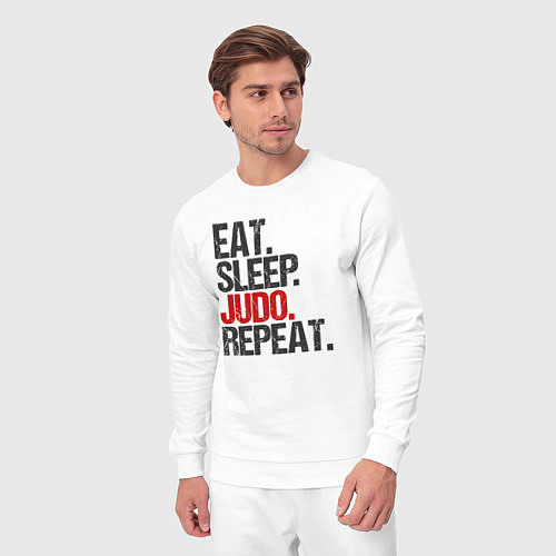 Мужской костюм Eat sleep judo repeat / Белый – фото 3