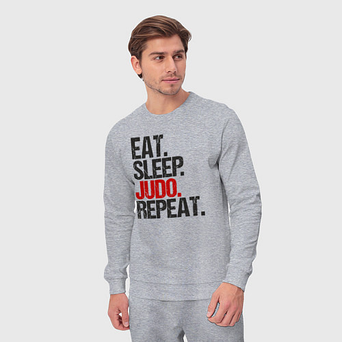 Мужской костюм Eat sleep judo repeat / Меланж – фото 3