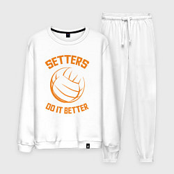 Костюм хлопковый мужской Setters do it better, цвет: белый