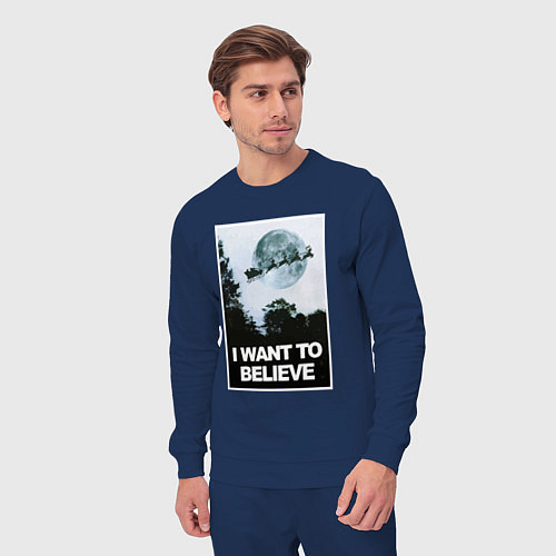 Мужской костюм Хочу верить в Санту / Тёмно-синий – фото 3