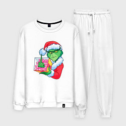 Костюм хлопковый мужской Гринч без подарка, цвет: белый