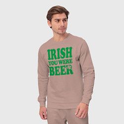 Костюм хлопковый мужской Irish you were beer, цвет: пыльно-розовый — фото 2