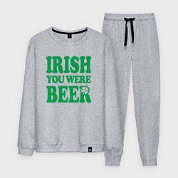 Костюм хлопковый мужской Irish you were beer, цвет: меланж