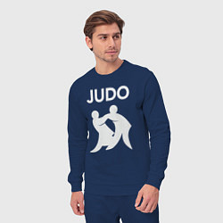 Костюм хлопковый мужской Warriors judo, цвет: тёмно-синий — фото 2