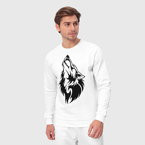 Мужской костюм Воющий волк / Белый – фото 3