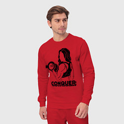 Костюм хлопковый мужской Conquer, цвет: красный — фото 2