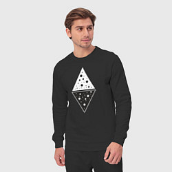 Костюм хлопковый мужской Треугольник день и ночь, цвет: черный — фото 2
