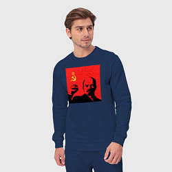 Костюм хлопковый мужской Lenin in red, цвет: тёмно-синий — фото 2