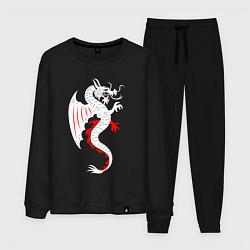 Костюм хлопковый мужской Японский дракон art, цвет: черный