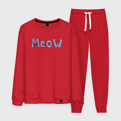 Костюм хлопковый мужской Meow, цвет: красный