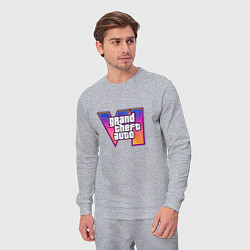Костюм хлопковый мужской GTA VI logo, цвет: меланж — фото 2