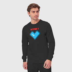 Костюм хлопковый мужской Heart player 1 pixel, цвет: черный — фото 2