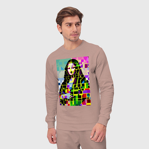 Мужской костюм Mona Lisa - mosaic pop art / Пыльно-розовый – фото 3