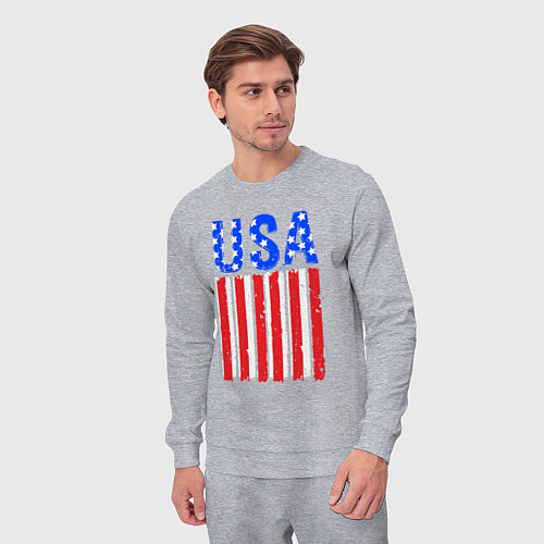 Мужской костюм America flag / Меланж – фото 3