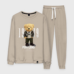 Костюм хлопковый мужской Плюшевый медведь portland, цвет: миндальный