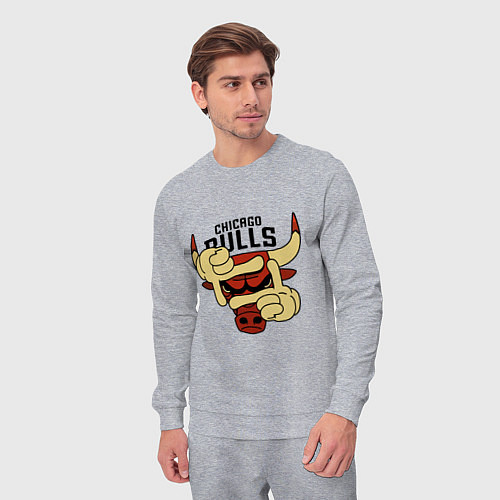 Мужской костюм Bulls logo with hands / Меланж – фото 3