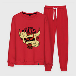 Костюм хлопковый мужской Bulls logo with hands, цвет: красный