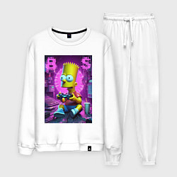 Костюм хлопковый мужской Bart Simpson - cool gamer, цвет: белый