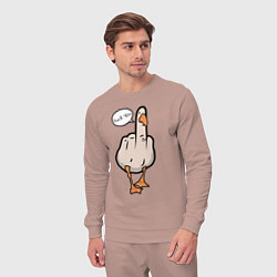 Костюм хлопковый мужской Duck you - фак ю, цвет: пыльно-розовый — фото 2