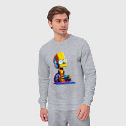 Костюм хлопковый мужской Bart is an avid gamer, цвет: меланж — фото 2