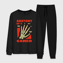 Костюм хлопковый мужской Anatomy of a gamer, цвет: черный