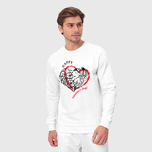 Мужской костюм Сердце символ любви / Белый – фото 3