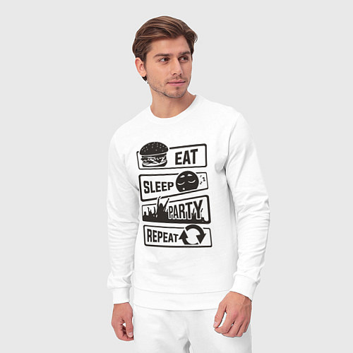Мужской костюм Есть спать вечеринка / Белый – фото 3