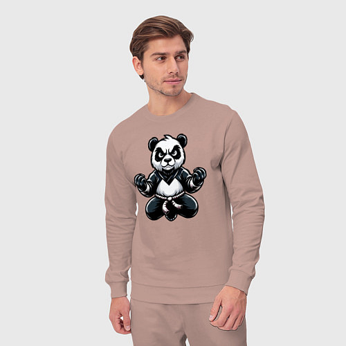 Мужской костюм Панда тренеруется / Пыльно-розовый – фото 3