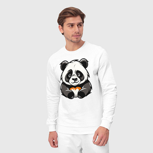 Мужской костюм Милая панда лежит / Белый – фото 3