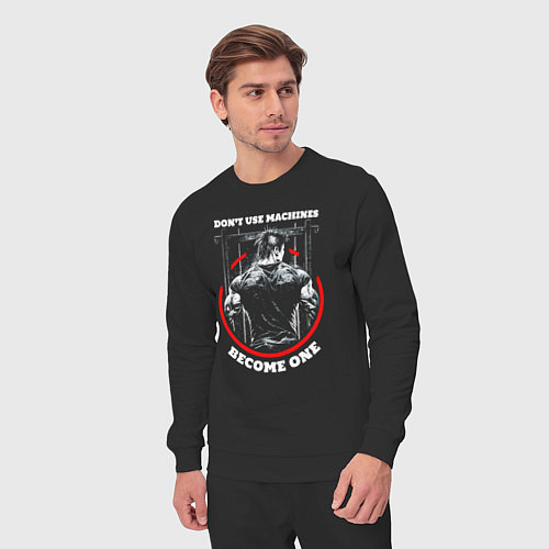 Мужской костюм Dont use machines become one quote / Черный – фото 3