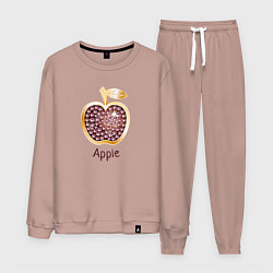 Костюм хлопковый мужской Яблоко бриллиантовое, цвет: пыльно-розовый
