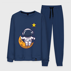 Костюм хлопковый мужской Звёздный космонавт, цвет: тёмно-синий