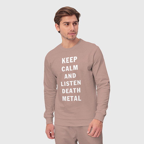 Мужской костюм Надпись Keep calm and listen death metal / Пыльно-розовый – фото 3