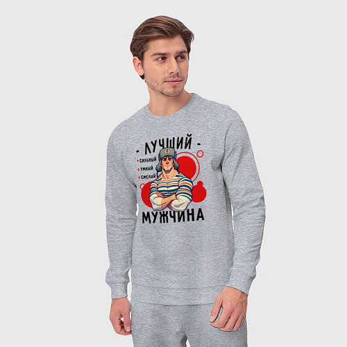 Мужской костюм Лучший сильный мужчина / Меланж – фото 3