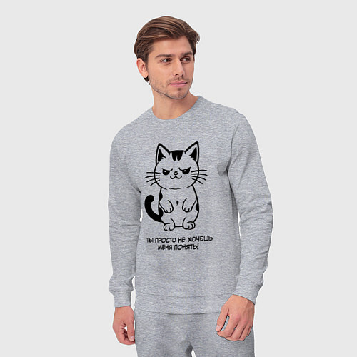 Мужской костюм MoMo - ты не хочешь меня понять кот / Меланж – фото 3