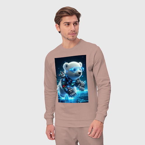 Мужской костюм Кибер медвежонок - милашка / Пыльно-розовый – фото 3