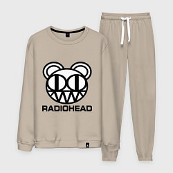 Костюм хлопковый мужской Radiohead logo bear, цвет: миндальный