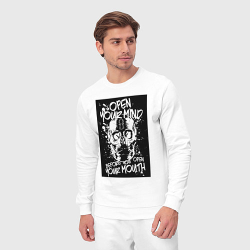 Мужской костюм Подумай прежде чем говорить / Белый – фото 3